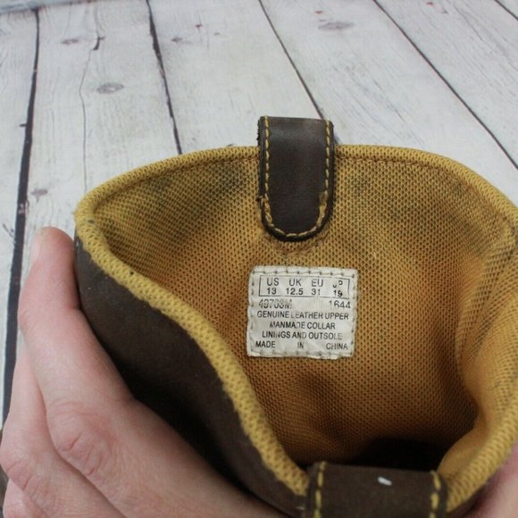 Timberland Brown Leather Pull On Mid Calf Harness Boots Size 13 - Picture 7 of 9